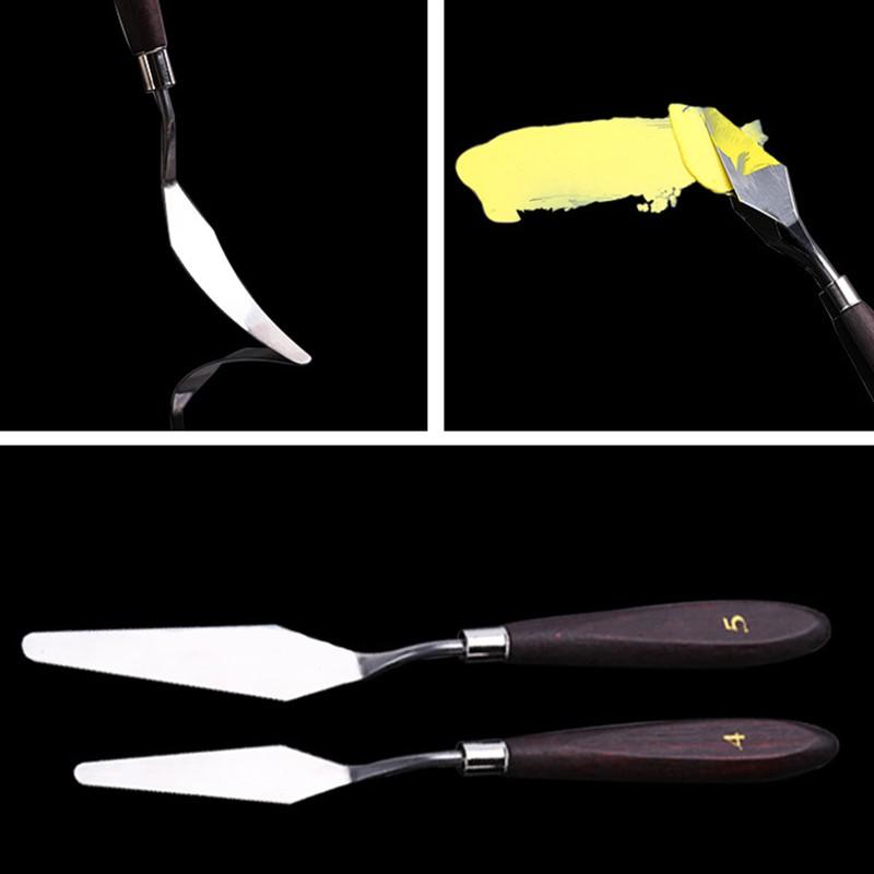 5pcs Set Artist Oil Painting Scraper Stainless Steel  for Palette Gouache Spatula 8