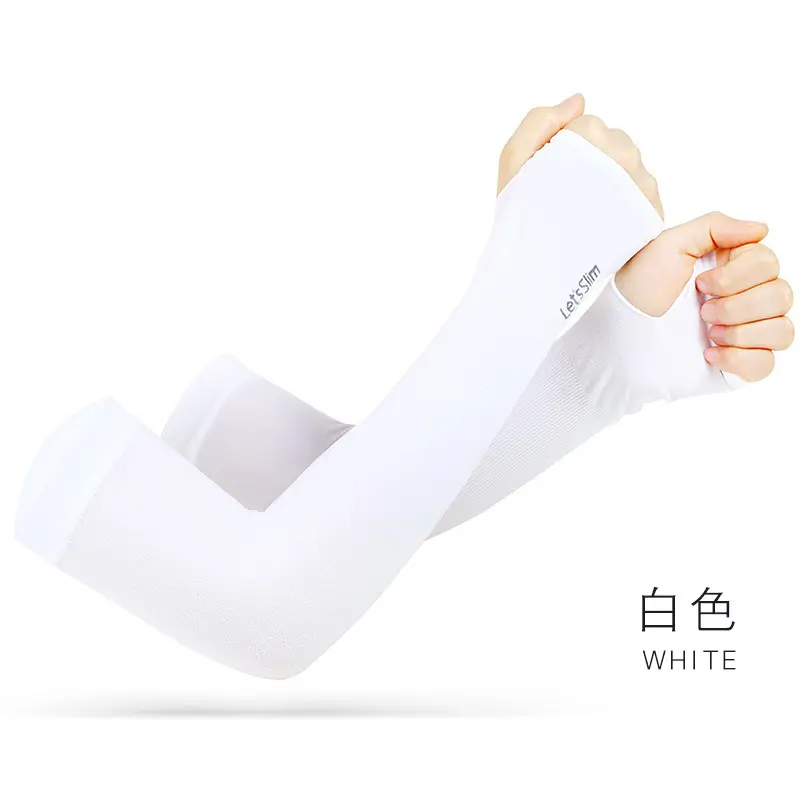 Tay Áo Băng Chống Nắng, Dành Cho Nam Và Nữ, Chống Tia UV, Hở Ngón, Thích Hợp Để Đạp Xe Ngoài Trời, Làm Bằng Lụa Lạnh, Bao Gồm Găng Tay Áo Khoác Ngoài 3
