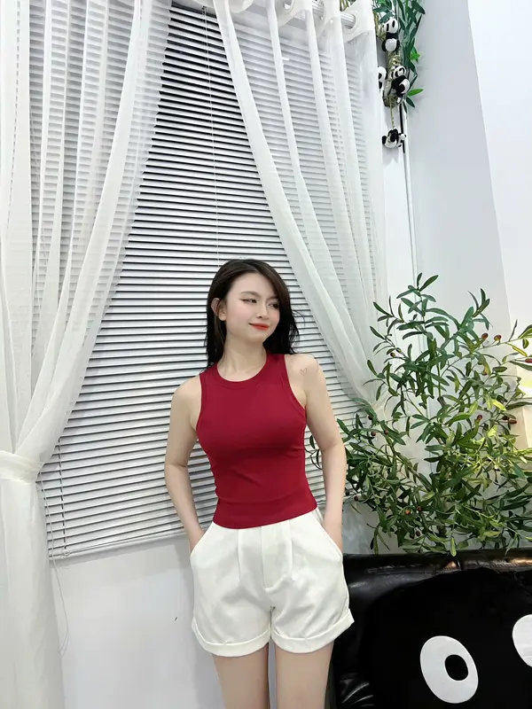 Áo croptop ba lỗ nữ A02 Thun Cotton co giãn thoải mái 3