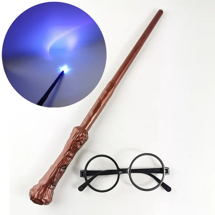 Harry Potter Toys Magic Wand & Glasses Glowing Sound Wands Cosplay Props Electronics for Kids Gifts