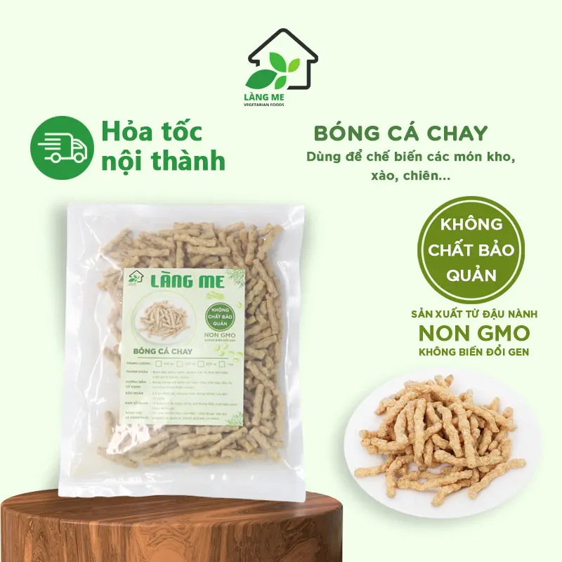 Bóng Cá Chay, Bóng Cá Chay Sấy Khô Ngon Loại 1 Làng Me, chế biến món chay ngon, không chất bảo, không biến đổi gen