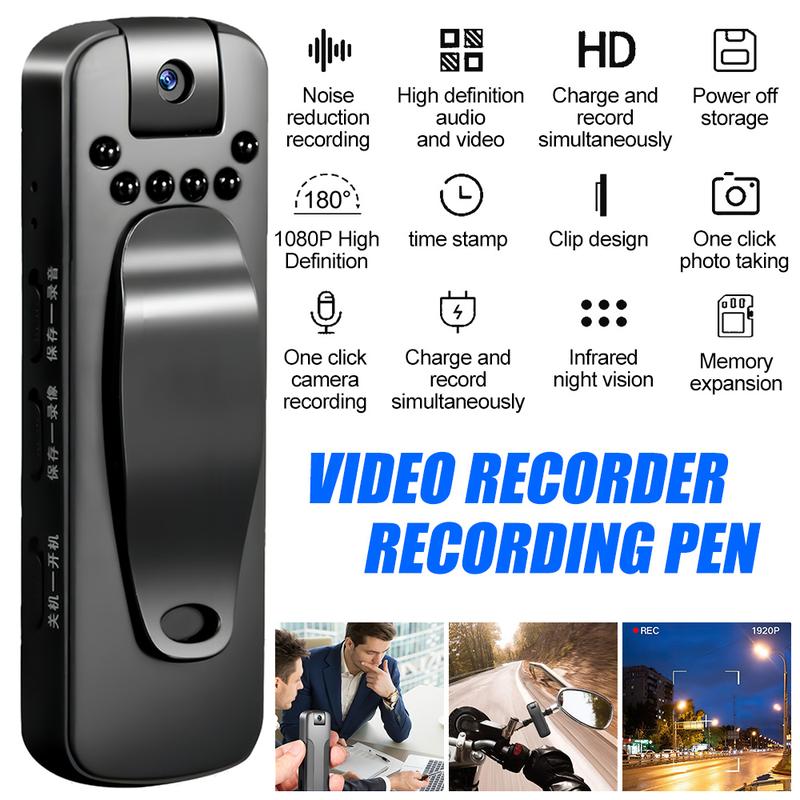  Máy ảnh mini Độ phân giải HD 1080P Máy quay cầm tay Máy ảnh đeo cơ thể Tầm nhìn ban đêm hồng ngoại Máy ghi video kỹ thuật số DVR Camera Đèn 