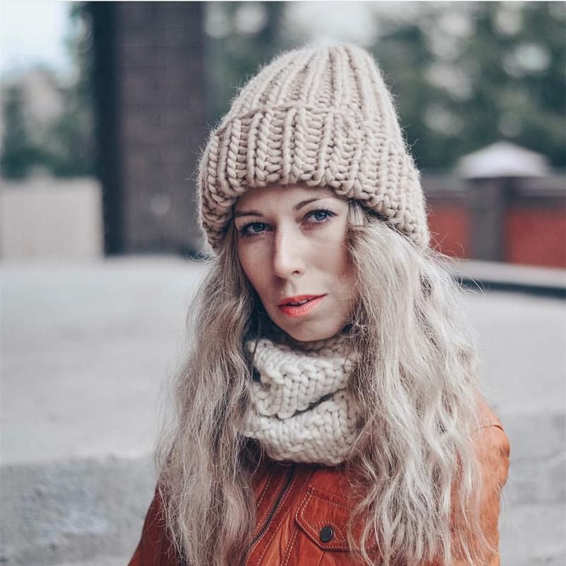 Product Introduction of Winter Knitted Beanies Hat Thick Soft Warm Coarse Large Knitted Solid Hat Female Ice Ski Bonnet Skullies Beanies Hat Cap 10