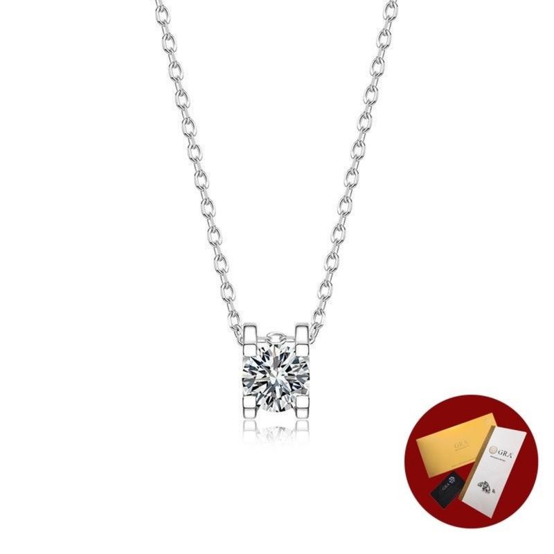 Product Introduction of (With Gra Certificate)  Pt950 Platinum Classic Moissanite Necklace Simple Elegant White Diamond Pendant Fine Jewelry 21