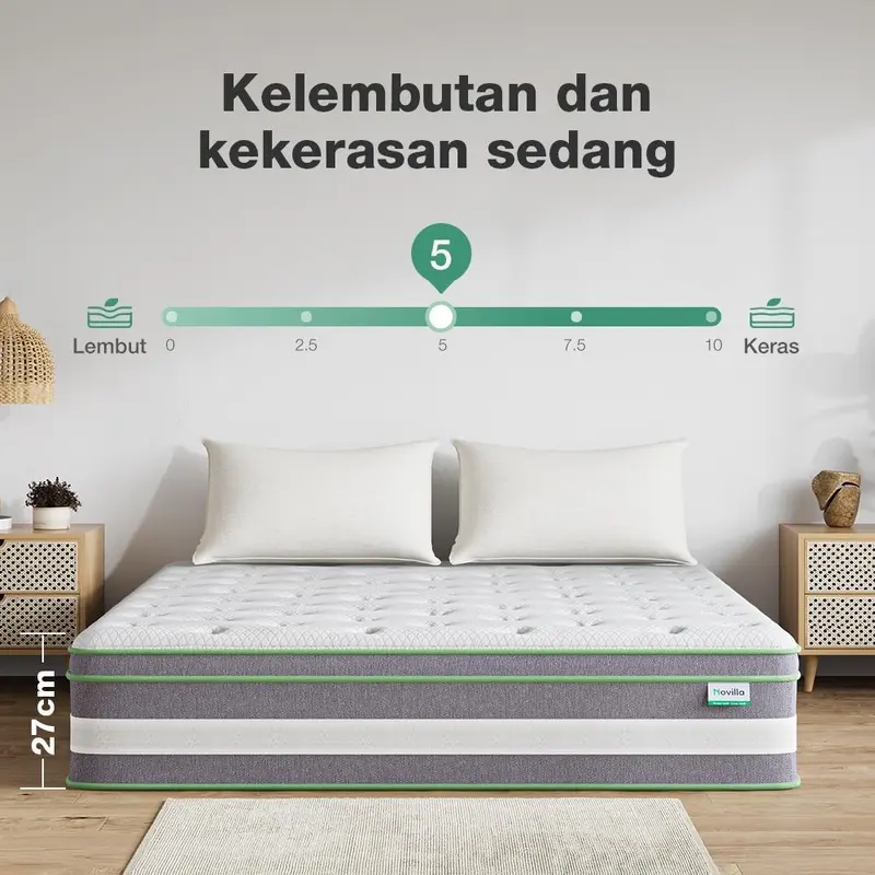 Novilla kasur spons busa dipan divan spring bed tebal 27cm empuk sleep lantai matras anti lembab 7