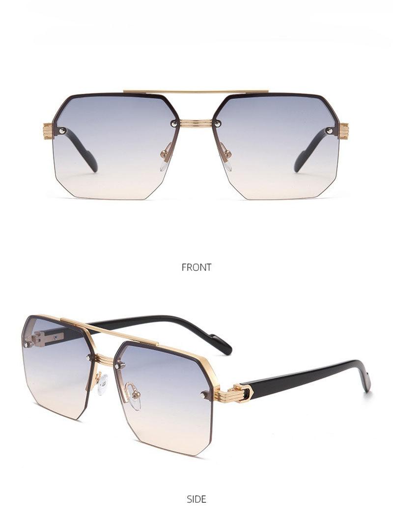 Product Introduction of Sunglasses 2024 new model for boys, with a big face and slim appearance while driving. Advanced UV resistant half frame sunglasses with a square frame 17