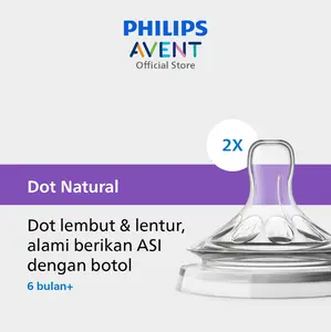 Philips Avent | Dot Bayi Botol Susu | Natural | Dot Tidak Bingung Putting | 6M+ | SCF654/23