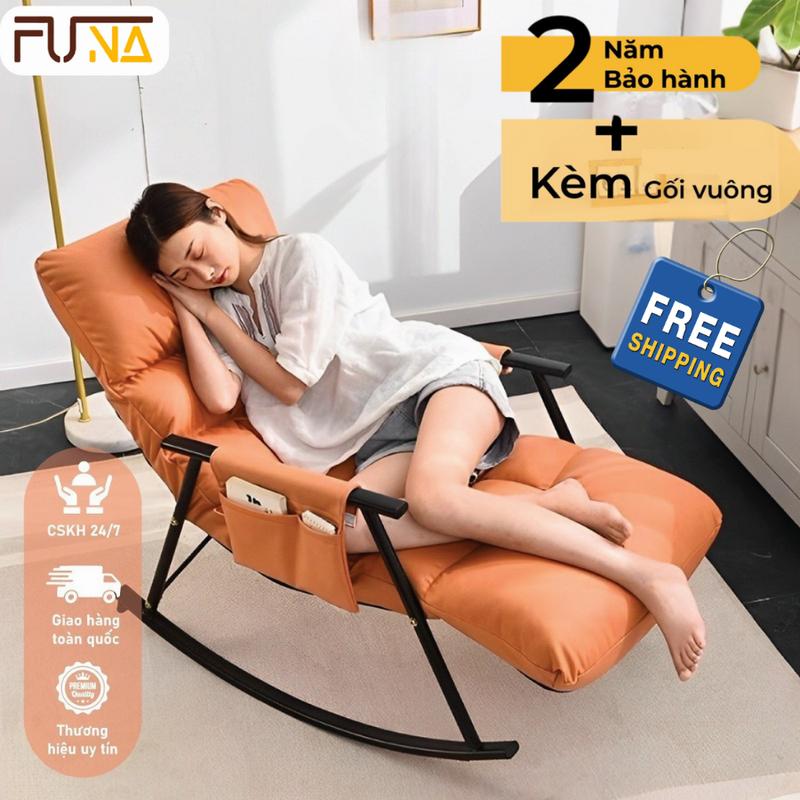 [FUNA CHAIR - DEAL LIVE] Ghế Bập Bênh Thư Giãn BB02 5 Cấp Độ - Đệm Dài 1,4m với Khả Năng Điều Chỉnh Lưng và Gác Chân, Đệm Dày Êm Ái, Khung Thép Chắc Chắn Sơn Tĩnh Điện Bền Bỉ.