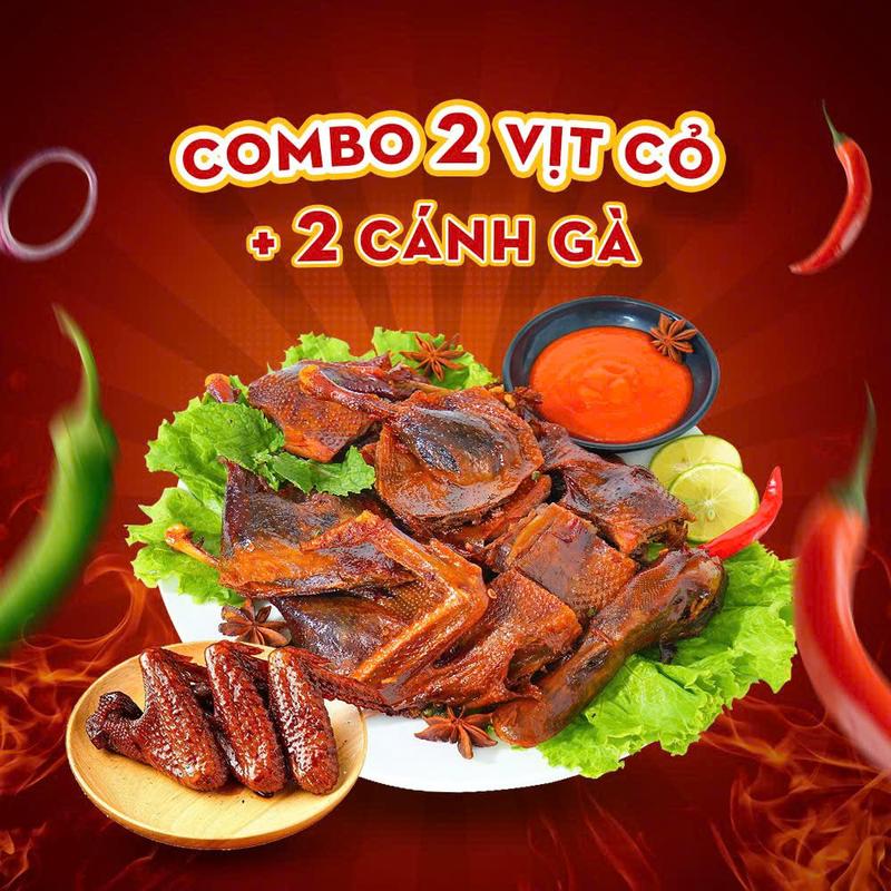 Combo 2 vịt cỏ sấy+2 cánh gà tê cay - Vịt cỏ sấy khô sốt cay by Minh Châu Food đồ ăn vặt giá rẻ đồ nội địa ngon Snack
