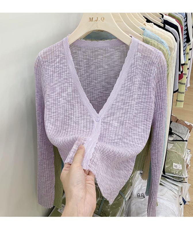 Product Introduction of Áo Cardigan Chống Nắng Dệt Kim, Trang Phục Mùa Hè Cho Nữ, Chất Liệu Lụa Lạnh Mỏng, Dài Tay, Màu Đen, Thích Hợp Mặc Bên Ngoài, Có Thể Mặc Với Áo Điều Hòa Không Khí Ngắn, Áo Sơ Mi, Women, Top, Voi 14