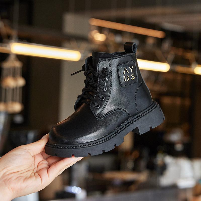 Product Introduction of Girls' Shoes Boots 2024 Spring and Autumn New Thin Cotton Medium and Big Children Winter Boy's Ankle Boot Children Casual Martin Boots 7