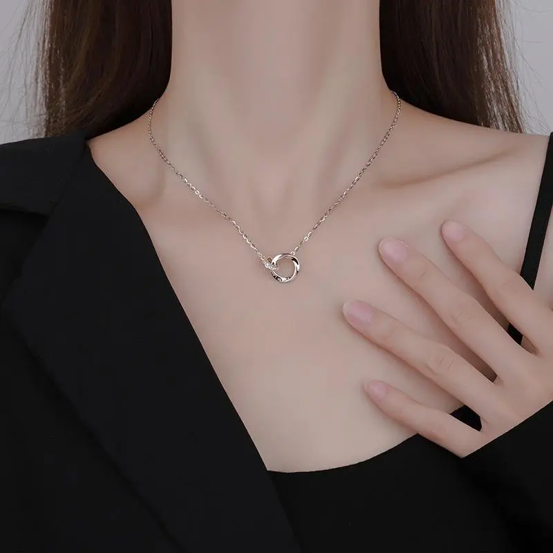 Vòng cổ Màu bạc nhiều lớp, unisex, Y2k, Hip Hop Titan Chain Jewelry Trang Sức Dây Chuyền Nữ 8