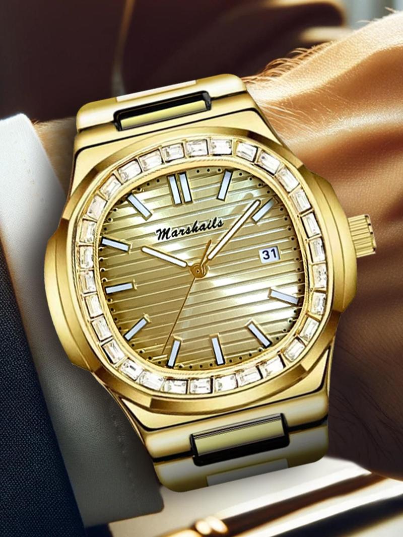 Product Introduction of Men's Business Fashion Round Dial Analog Quartz Watch, Fashion Watch for Party, Daily Clothing Decor, Trendy All-match & Exquisite Watch for Birthday Gift with Random Box 5