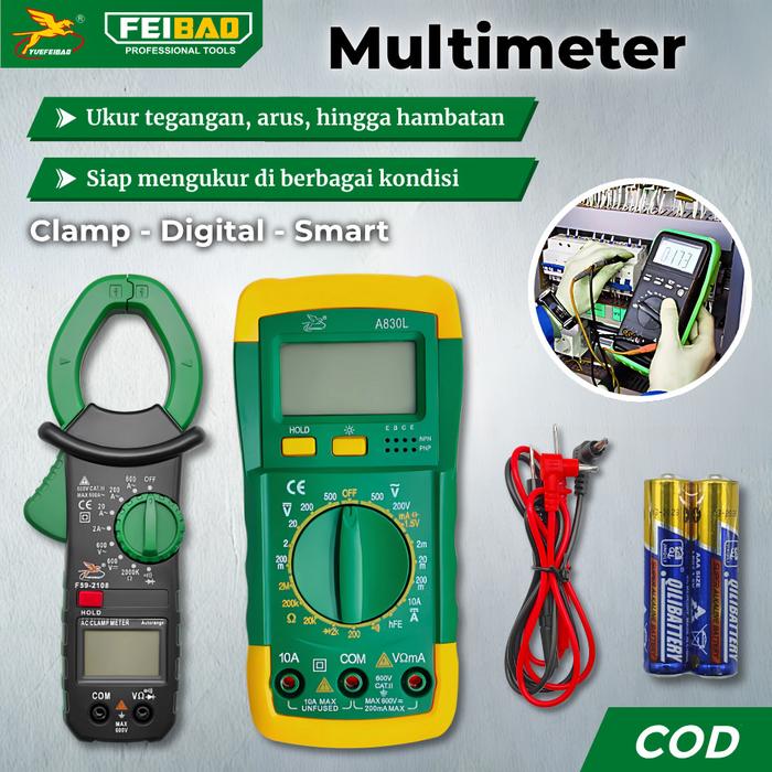 Multimeter Cod's Promo B FEIBAO COD Multimeter Digital 1000V | Pengukur Tegangan ...