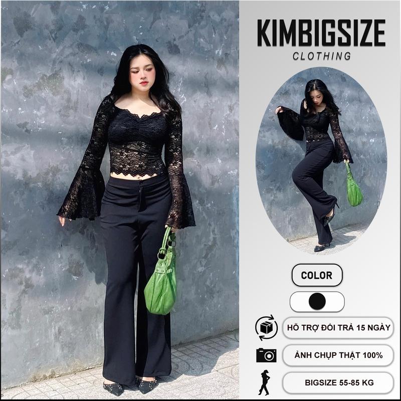 Quần ống loe bigsize nữ co giãn(55-90kg)