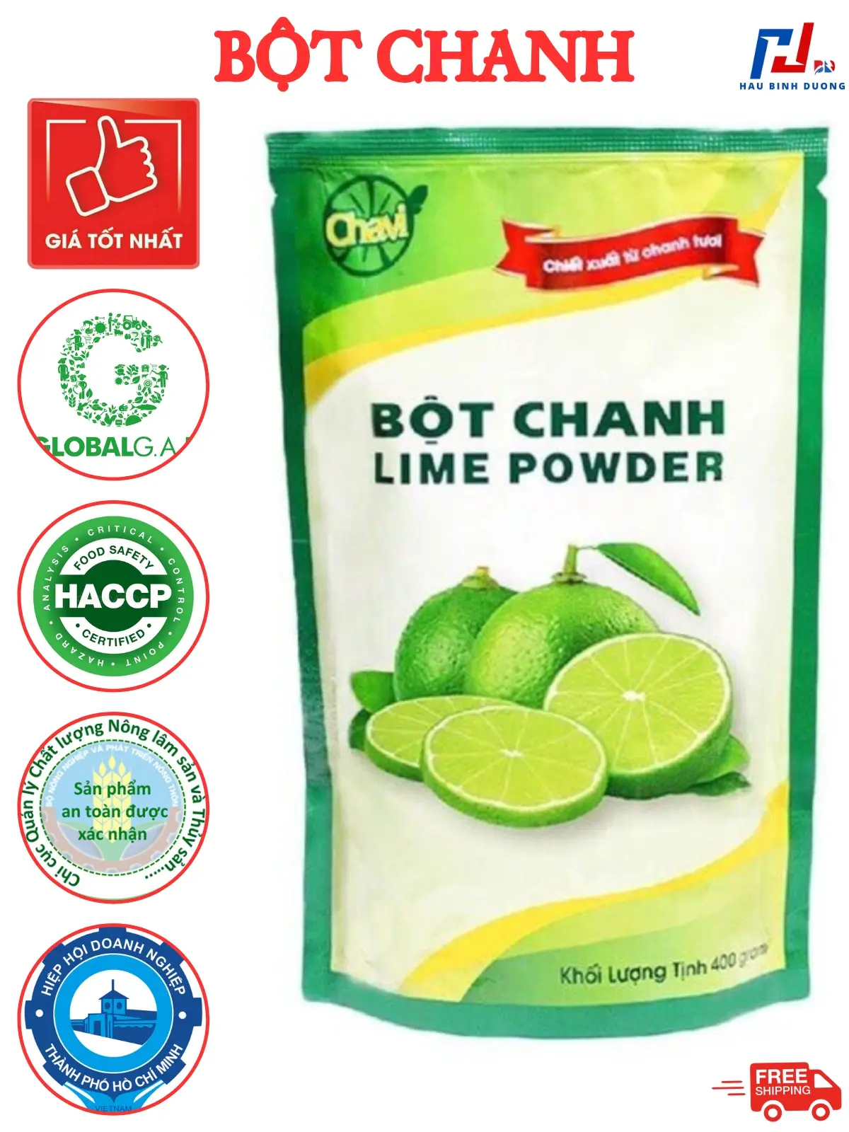 Bột chanh CHAVI 400gr, Thay thế chanh tươi, Gia Vị Chanh tự nhiên