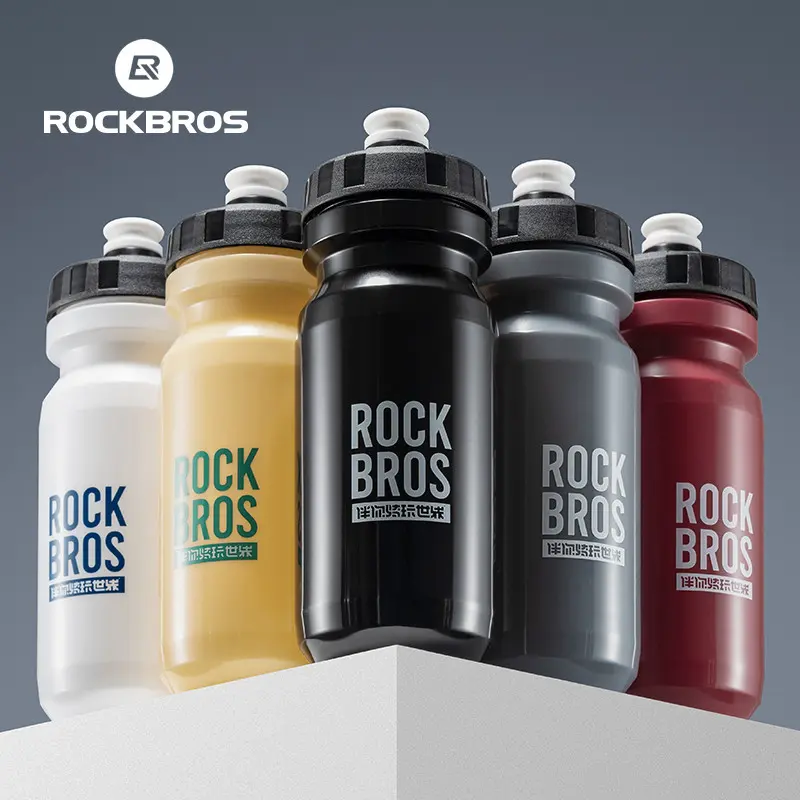 ROCKBROS Bicycle Water Bottle 600ML Portable Lightweight Sealed And Leak Proof Squeezing Dustproof Colorful Cycling Water Bottle Plastic PP Outdoor Sports