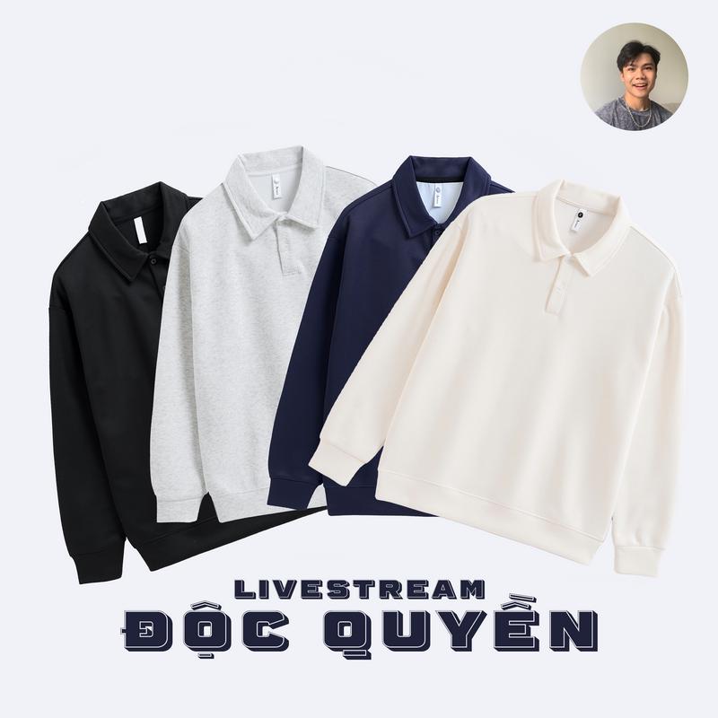 [ATINO x THÀNH ĐƠN GIẢN] Áo Nỉ Sweater Polo Nam AN.L.3.7863 Form Fitted Menswear Dài Tay Tre Bi áo  nỉ