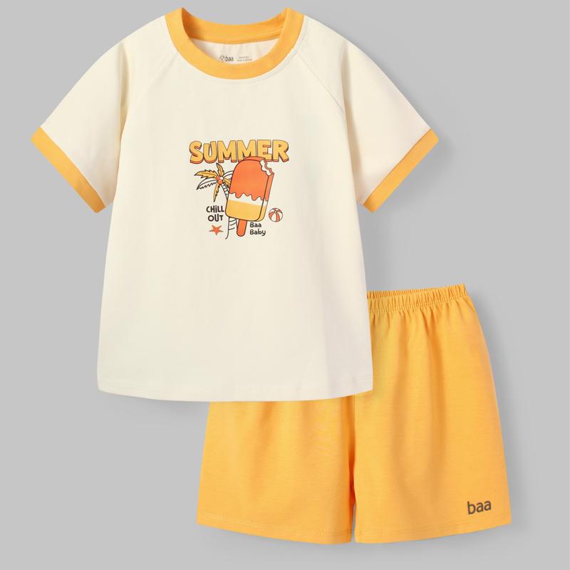 [DEAL SỐC] Đồ bộ cho bé trai Thun cotton ngắn tay in nổi họa tiết khủng long, Phi thuyền 12kg-35kg Vải Cotton - B-BC-DB04N-06 1