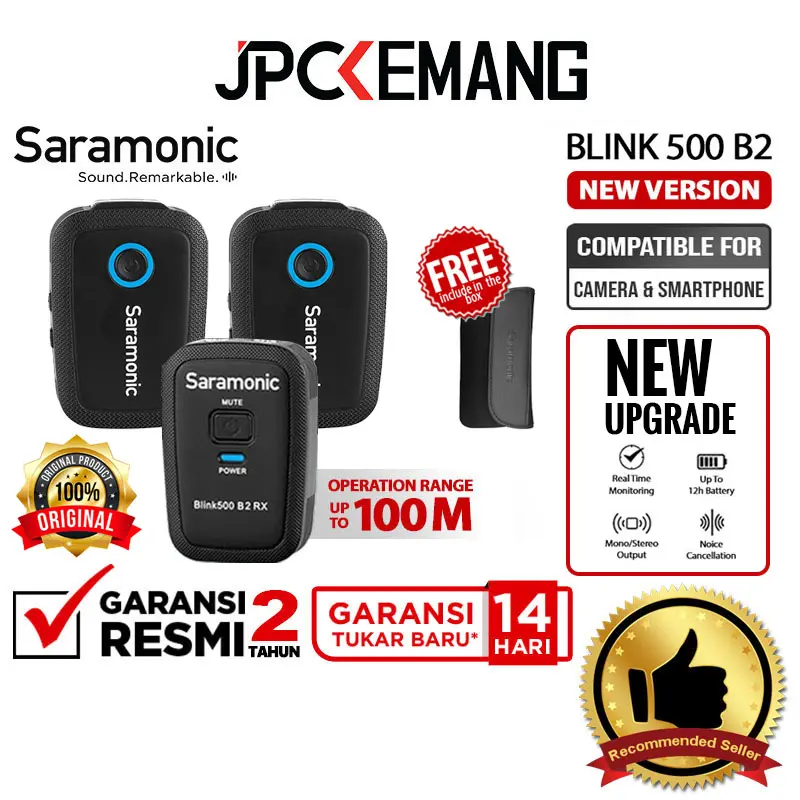 Saramonic Blink 500 B2 New Version Microphone Wireless Blink500 Garansi Resmi