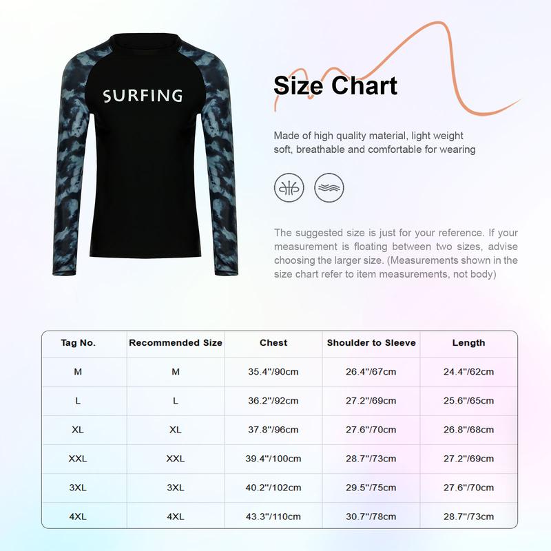 Product Introduction of YOOJIA Men's Surfing Rash Guard Shirt UPF 50+ UV Protective Long Sleeve Quick Dry Swimming Shirts 0