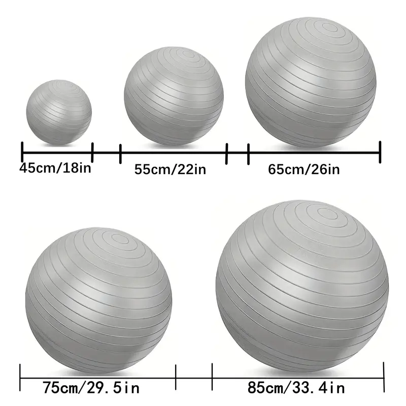 Yoga Ball with Pump, Exercise Ball for Working Out, Balance, Stability, Fitness, Office Ball Chair, Sports Accessories for Home Gym 1