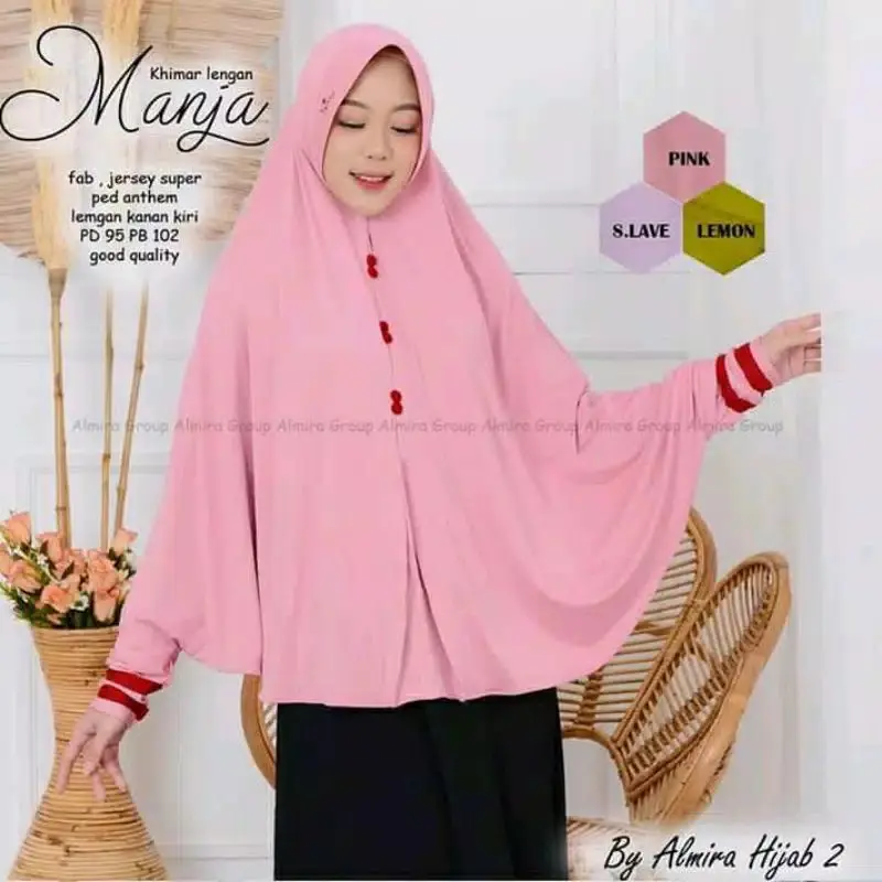 HIJAB JUMBO TANGN FULL KANCING Muslim Kerudung Syari Wanita Panjang