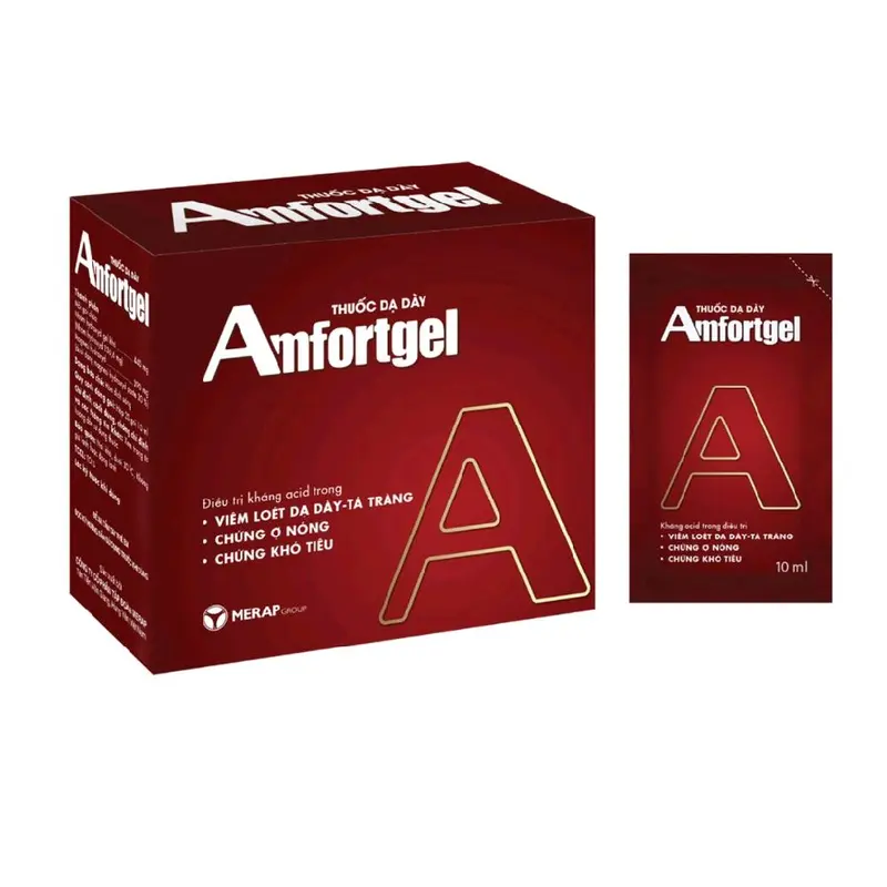 Amfortgel hỗ trợ các triệu chứng về dạ dày tá tràng (Hộp 20 gói) 0