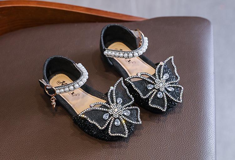 Product Introduction of 2025 Spring and Summer New Korean Style Rhinestone Soft-Soled Girls Sandals Princess Shoes Children's Shoes Girls Dance Shoes 12