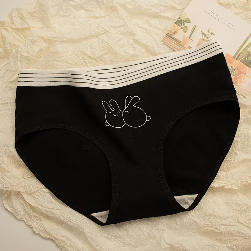 Combo 10 quần lót cotton nữ cao cấp in hình thỏ dễ thương (HM13) - Women Voi 3