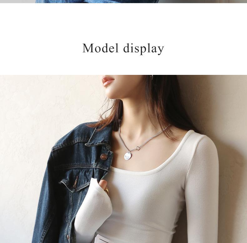 Product Introduction of 2025 Spring, Summer, Autumn Bottoming Shirt Black Low-Neck Women's Spring and Autumn Tops Long Sleeve Inner Wear Korean Style Slim Fit 17