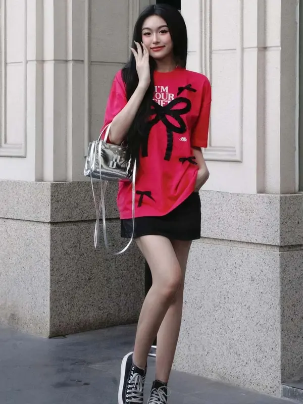 [LOCAL BRAND] Áo thun Hades Cerise Bow Tee tay lỡ, form rộng vải Cotton hời trang nam nữ Unisex Streetwear 1