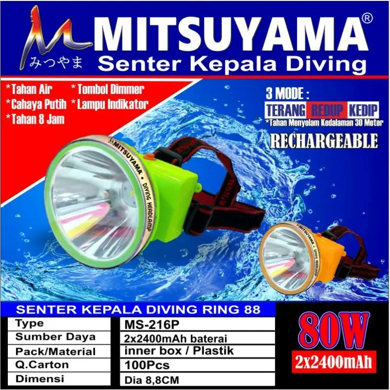 SENTER KEPALA SELAM MITSUYAMA MS-216| BISA CAS | BISA DIMMER 1