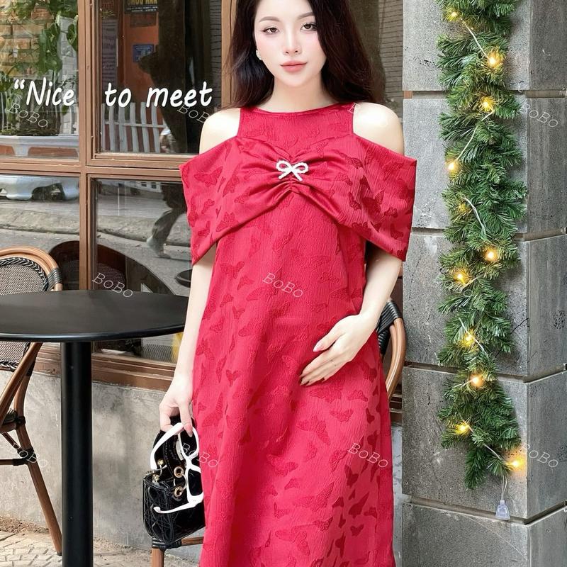 BoBo|| Váy gấm cổ yếm  Đầm Bầu và sau sinh