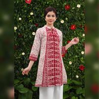 Gambar NONA RARA - Rodiah Dobi Merah Putih D0547, Baju kerja batik blouse wanita modern - L dari Nona Rara Batik Kota Administrasi Jakarta Timur 2 Tokopedia