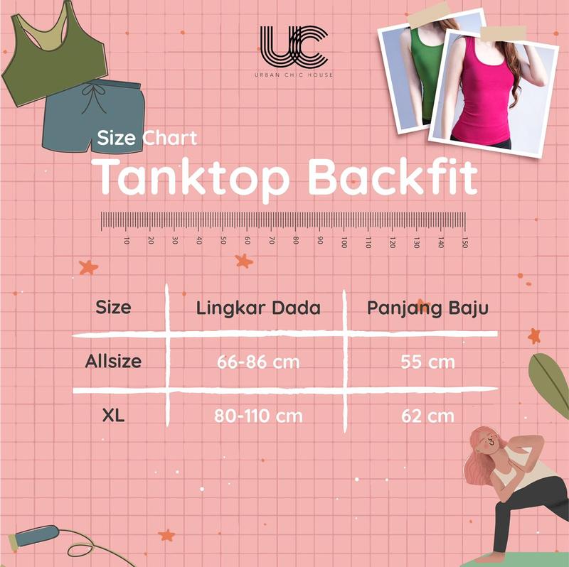 Product Introduction of [ URBAN CHIC ] Triple list tank / baju olahraga / kaos senam 4