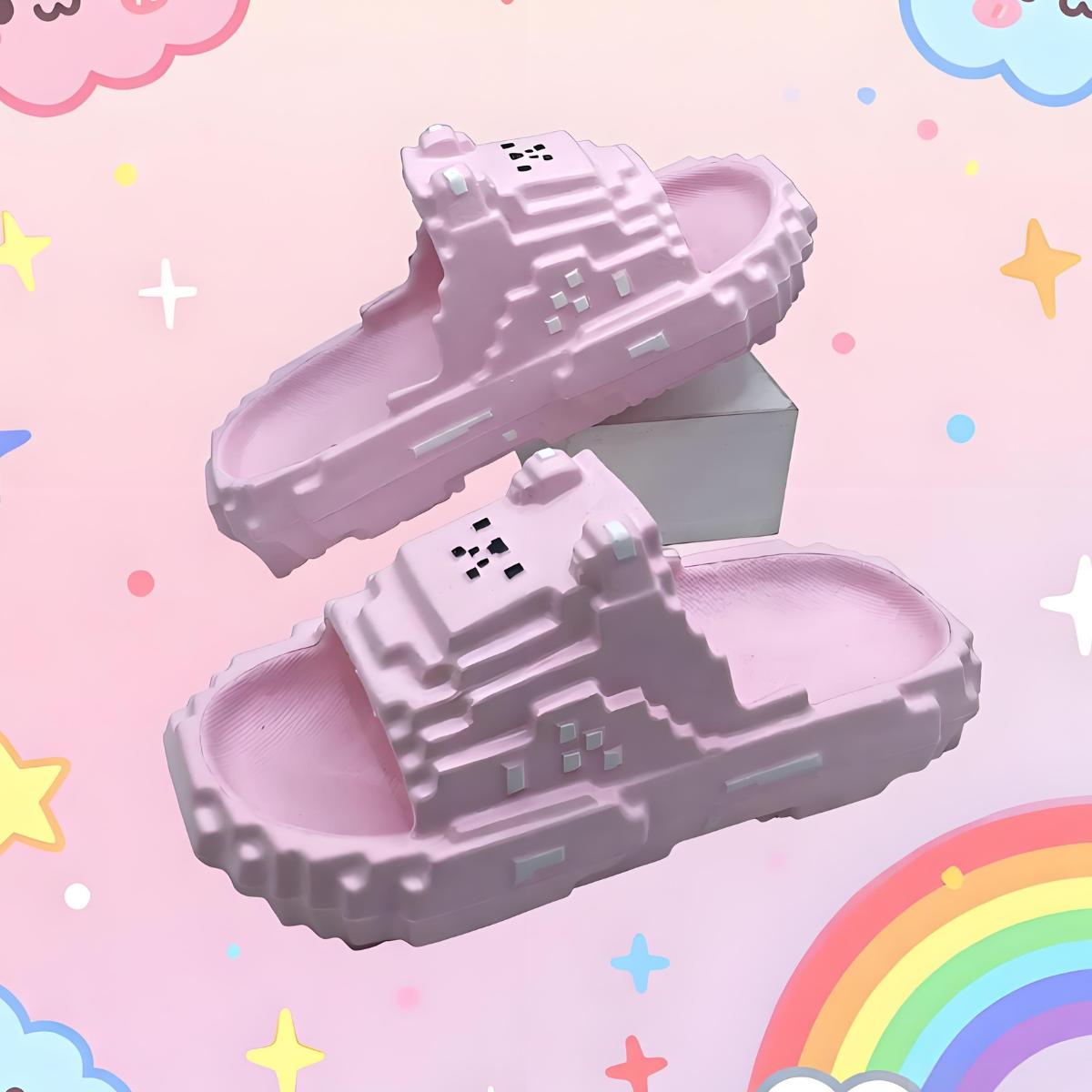 HappySandal01 Sandal Anak Minecraft Lucu Stylish Nyaman untuk Anak Laki-Laki Perempuan Bahan Karet Anti Slip Tahan Lama dan Tahan Air Ukuran 24-35