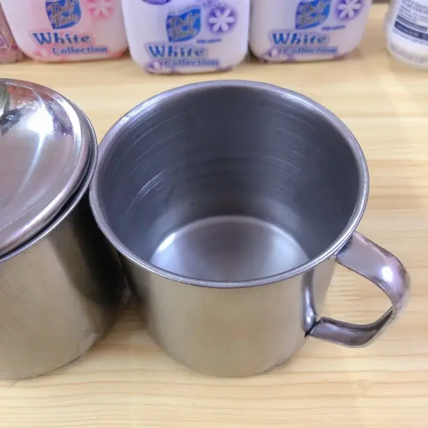 LY UỐNG NƯỚC INOX CÓ NẮP 10 cm ( 1 cái ) 6