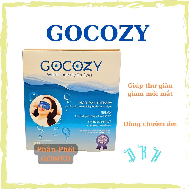 GOCOZY, chườm ấm mắt giúp thư giãn, giảm mỏi mắt khô mắt, hộp 10 miếng, phân phối gomed 0