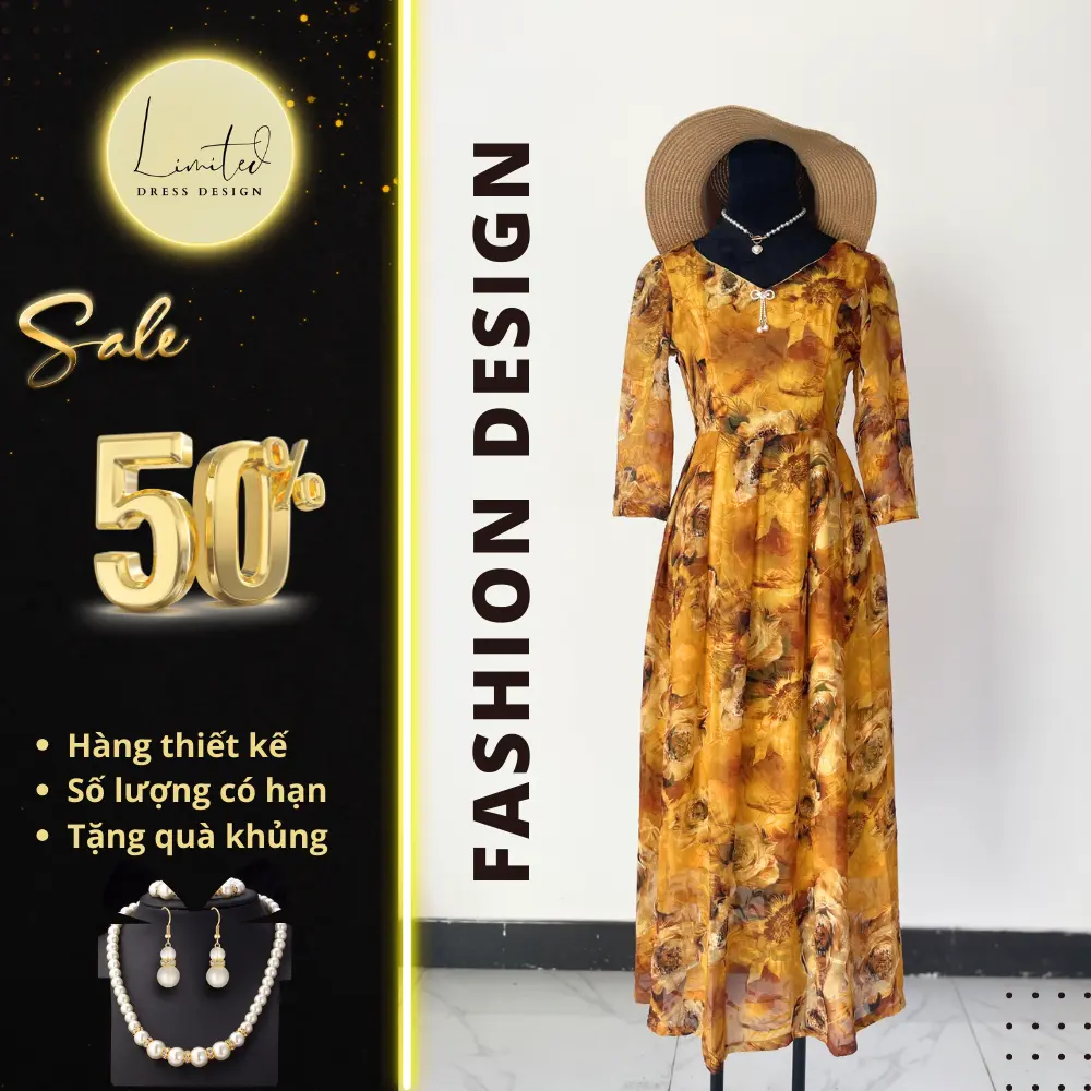 Đầm trung niên thiết kế Limited size M L  1 bộ duy nhất