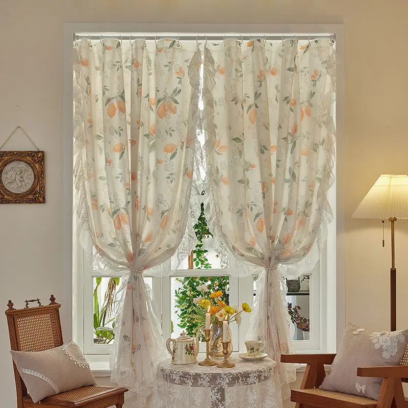 Rèm vải che sáng, ren, không đục lỗ, cho cửa, rèm trang trí nội thất 2