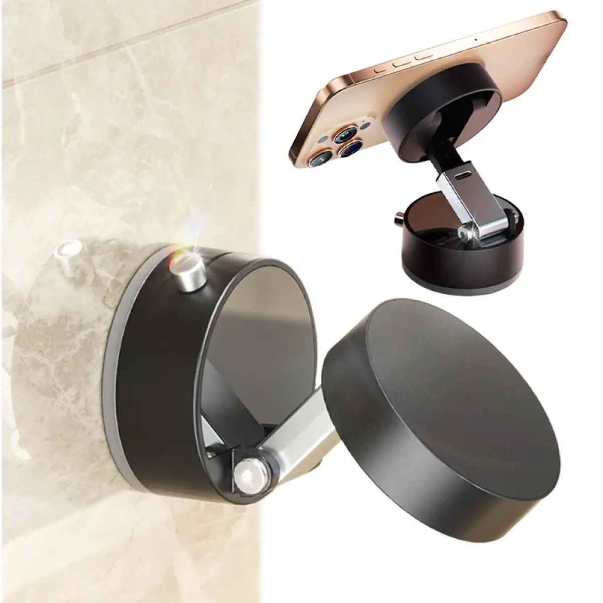 Pemegang Telefon Kereta Vakum Magnetik, P1, Cawan Sedut Lipat, Pemegang Navigasi, Berkenaan dengan Konsol Tengah / Papan Pemuka / Cermin Depan / Skrin Pintar, Sesuai untuk Semua Telefon Bimbit magnetic phone stand magnet holder