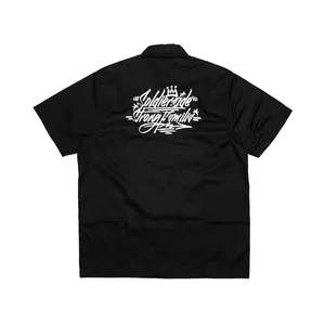 Soldierside Kemeja Workshirt "StreetKing" Hitam WS177 Kancing Keren  Simple Bordir Baju Pria