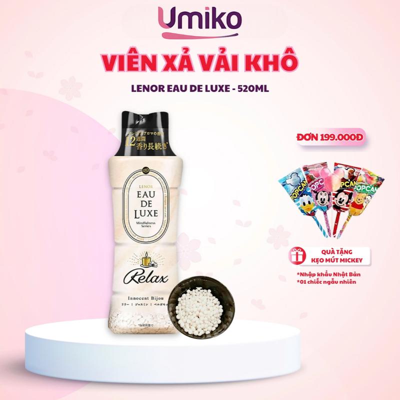 Viên xả khô  Làm Sạch quần áo Lenor eau de luxe relax Nhật 520ml