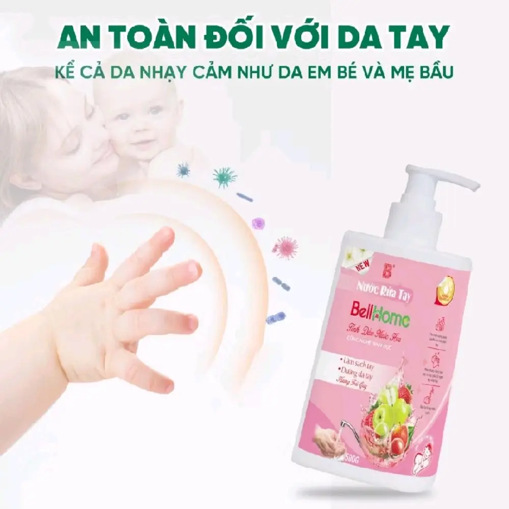NƯỚC RỬA TAY Công nghệ sinh học giúp làm sạch bụi bẩn, vi khuẩn trên tay, dưỡng mềm và dưỡng ẩm da tay, chai 500ml