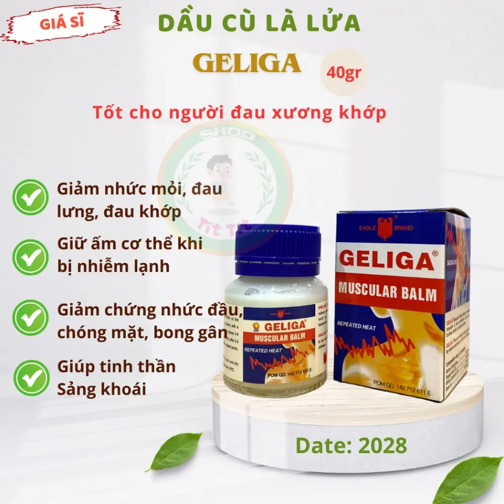 Dầu cù là lửa Geliga Muscular Balm 40gr - Giữ ấm xoa dịu những cơn đau nhức dầu  cù là