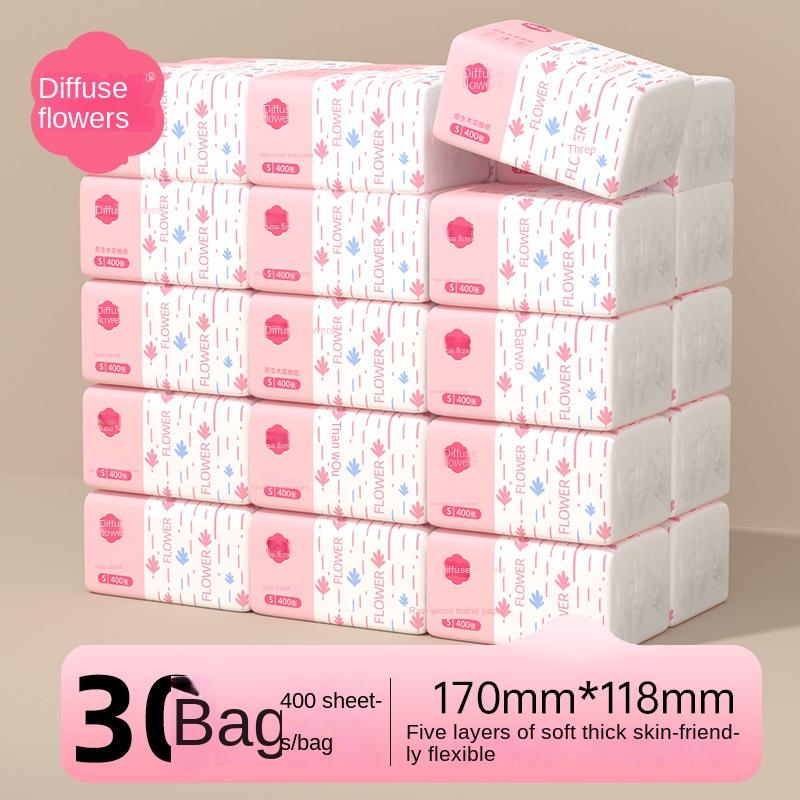 Xiaohongshu Manhua 400 Sheets Bulk Box Tissue Paper Napkins Household Economical Pack Facial Tissue Toilet Paper 8