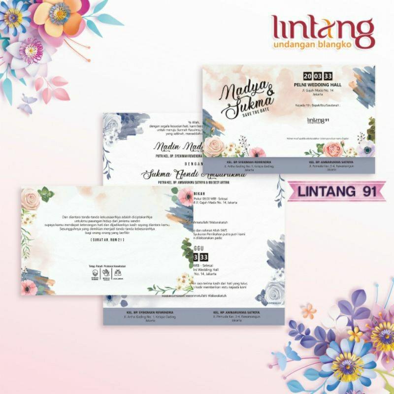 Undangan Pernikahan PROMO Terbatas  LINTANG 91  | Paket Leng Elegan Modern Paket Lengkap 100 PCS Gratis Label & Plastik - JanjiKita | Default