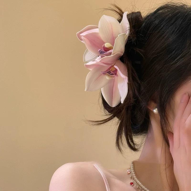 Kẹp Tóc Hoa, Phong Cách Ngọt Ngào Và Dễ Thương, Kẹp Cá Mập Cỡ Lớn Ở Bên Hông, Phụ Kiện Tóc Phong Cách Đi Biển, Tạo Không Khí Mùa Hè 8