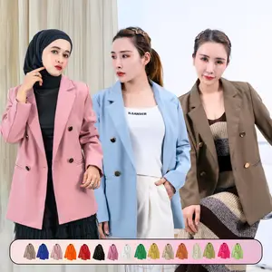 FOLADY - M311A Atasan blazer wanita dengan desain elegant yang cocok untuk tampilan formal maupun casual.Dilengkapi lengan panjang dan kerah V-neck yang memberi kesan leher lebih jenjang serta membuat tampilan terlihat rapi dan profesional.